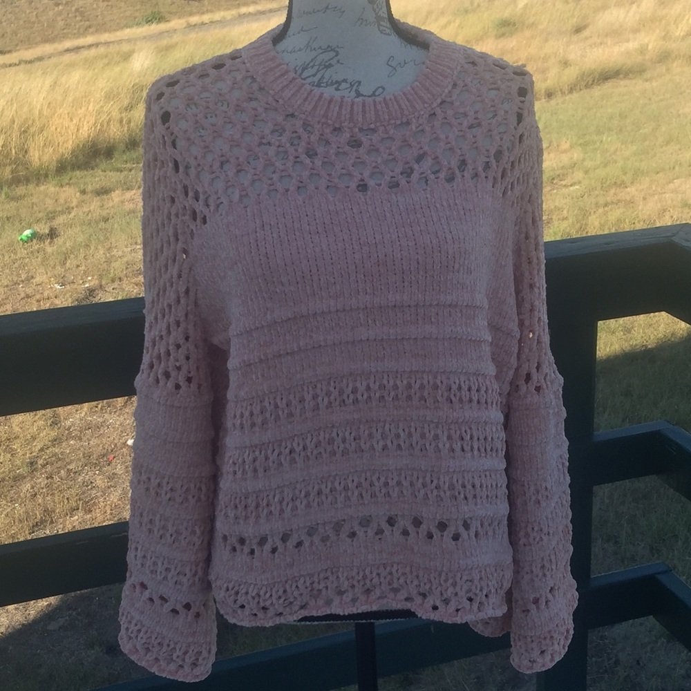 5⭐️’s X3 Blush open knit Chenille New!! - Picture 2 of 8